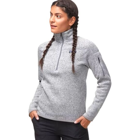 Patagonia Women's Fleece Pullover Quarter Zip Better Sweater Heather Gray Small - Picture 5 of 13